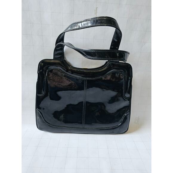 Vintage Ganson Black Patent Handbag Purse w/ Original Tag Made in Macau – Retro - Picture 1 of 7